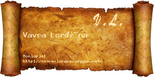 Vavra Loréna névjegykártya